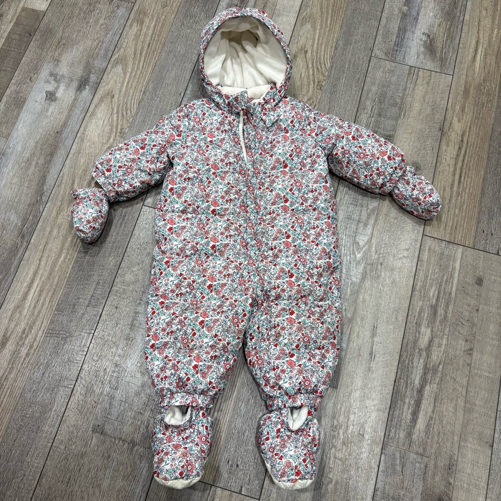 GAP baby snowsuit 6-12 months floral